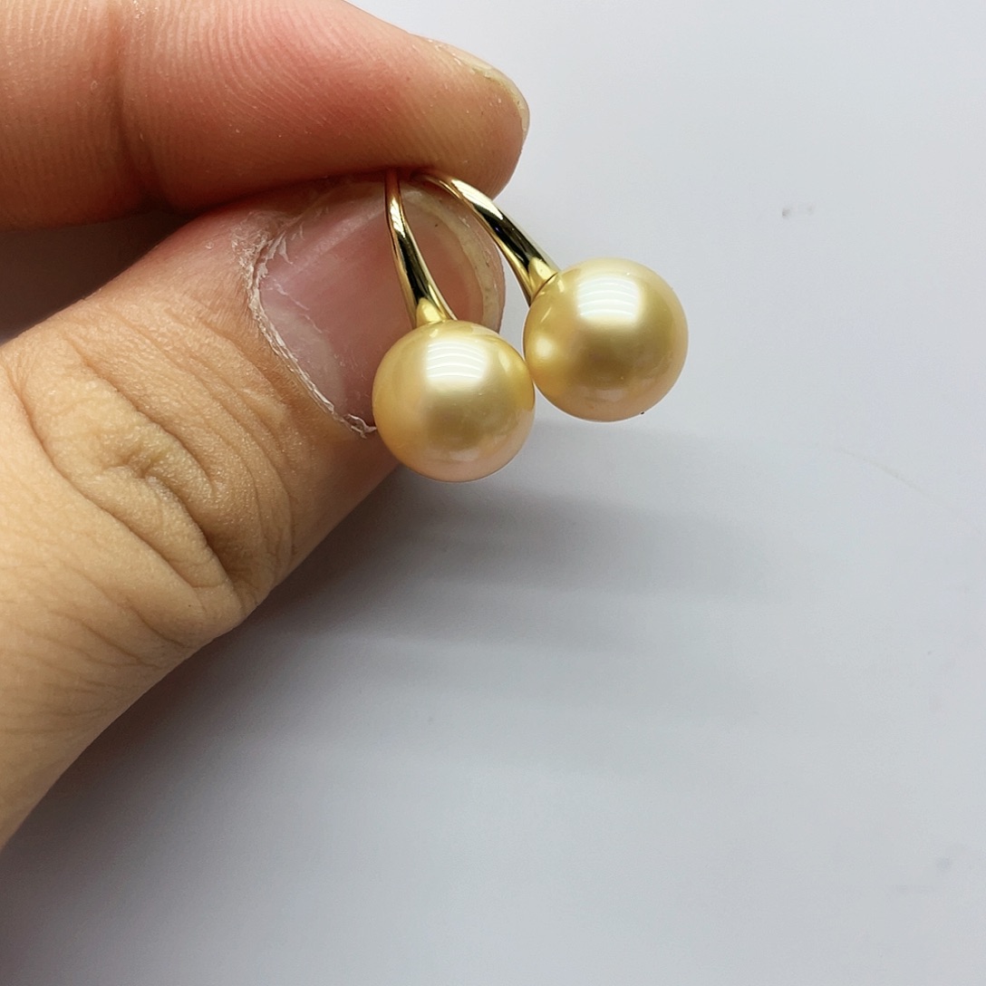 银S925镶嵌海水珍珠耳饰