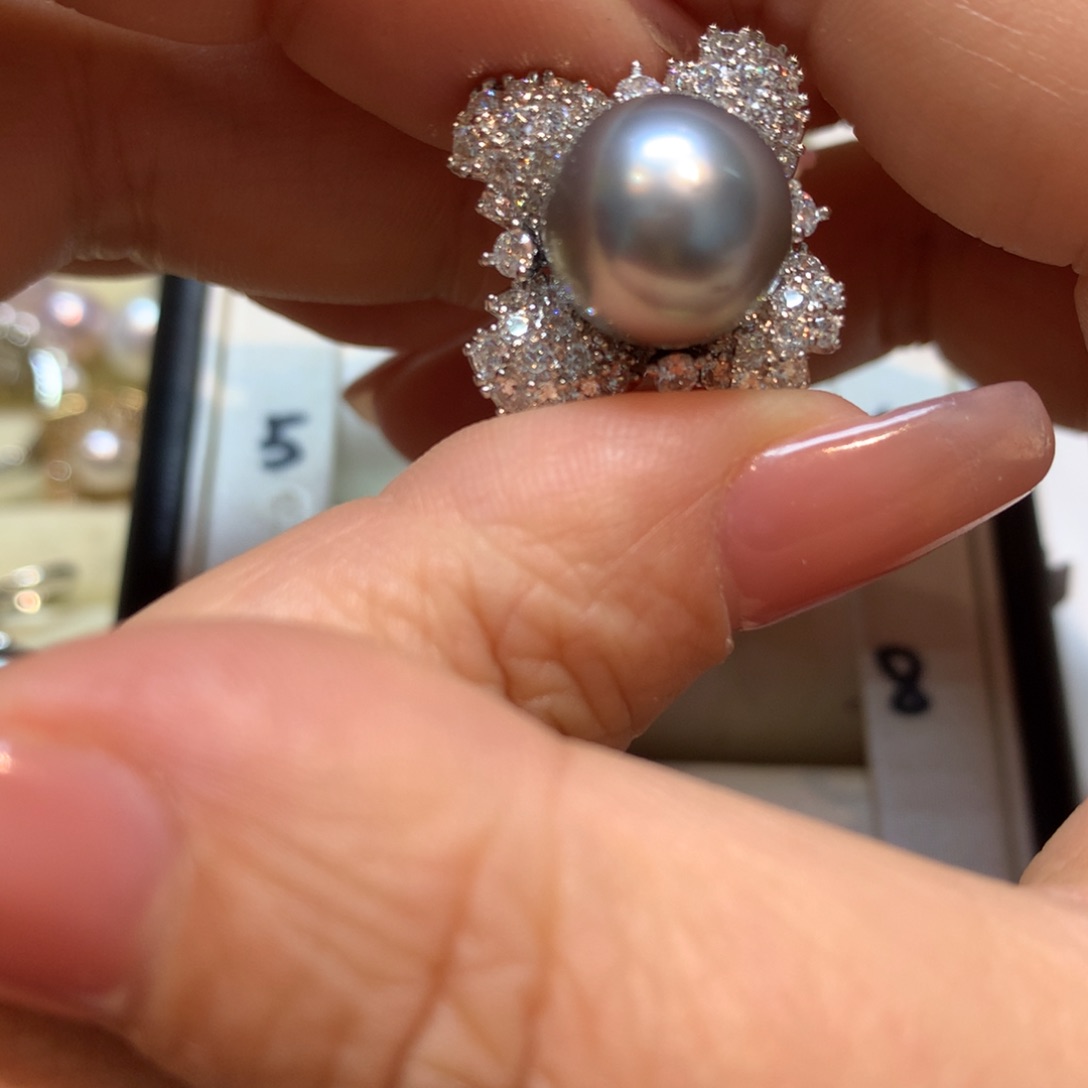 海水珍珠戒指银S925镶嵌