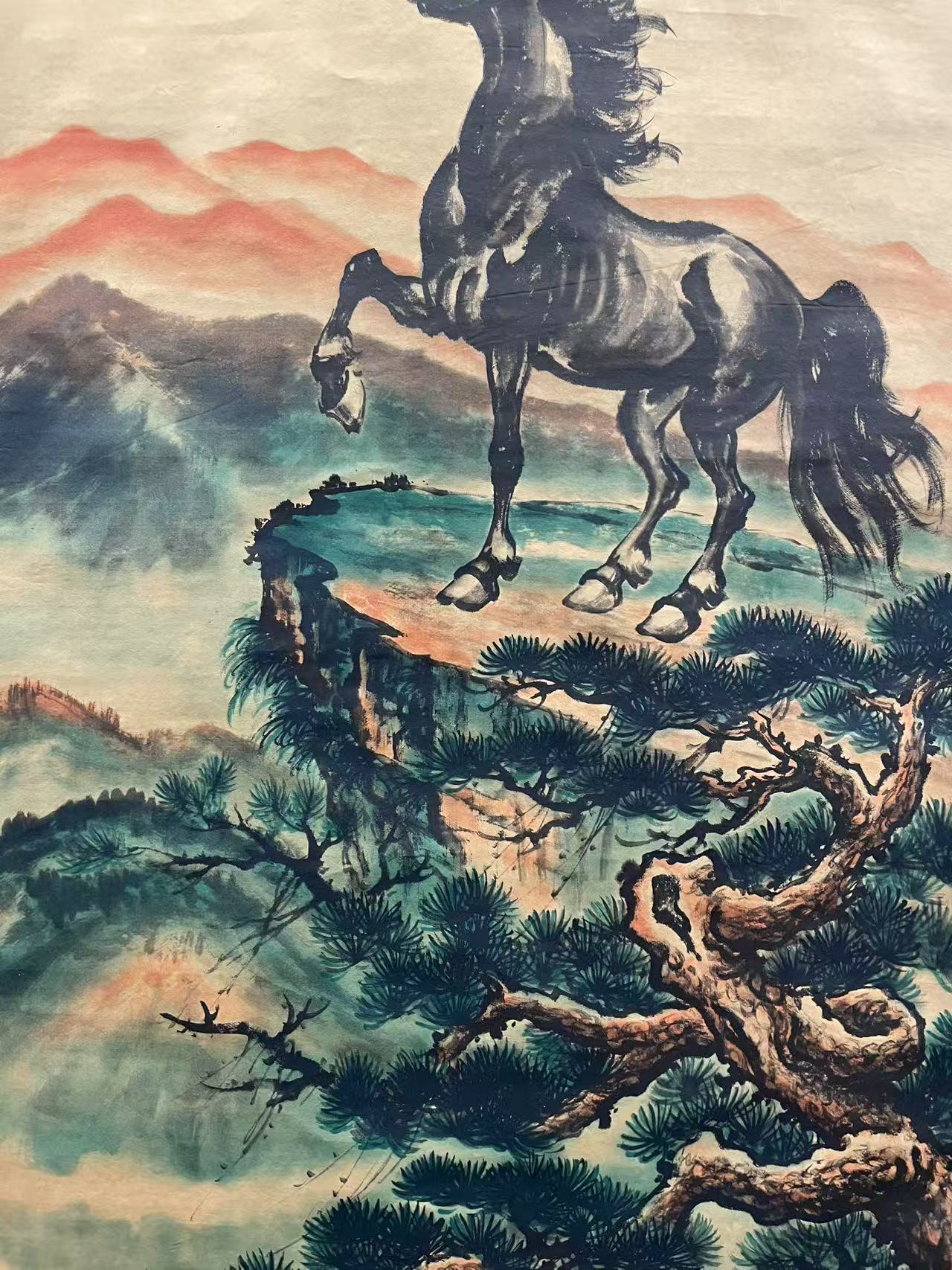 十二条屏山水新中式挂画客厅书房茶室背景墙装饰画