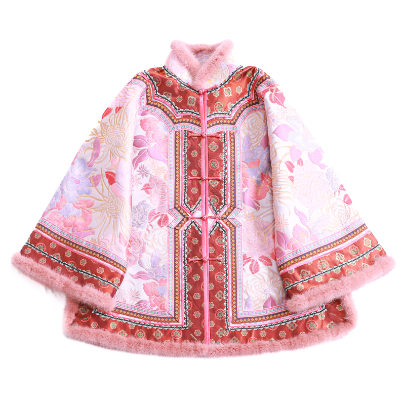 「金蕊繁花」丽古龙 宋锦 复古中式原创纯手工汉服国风女装棉服