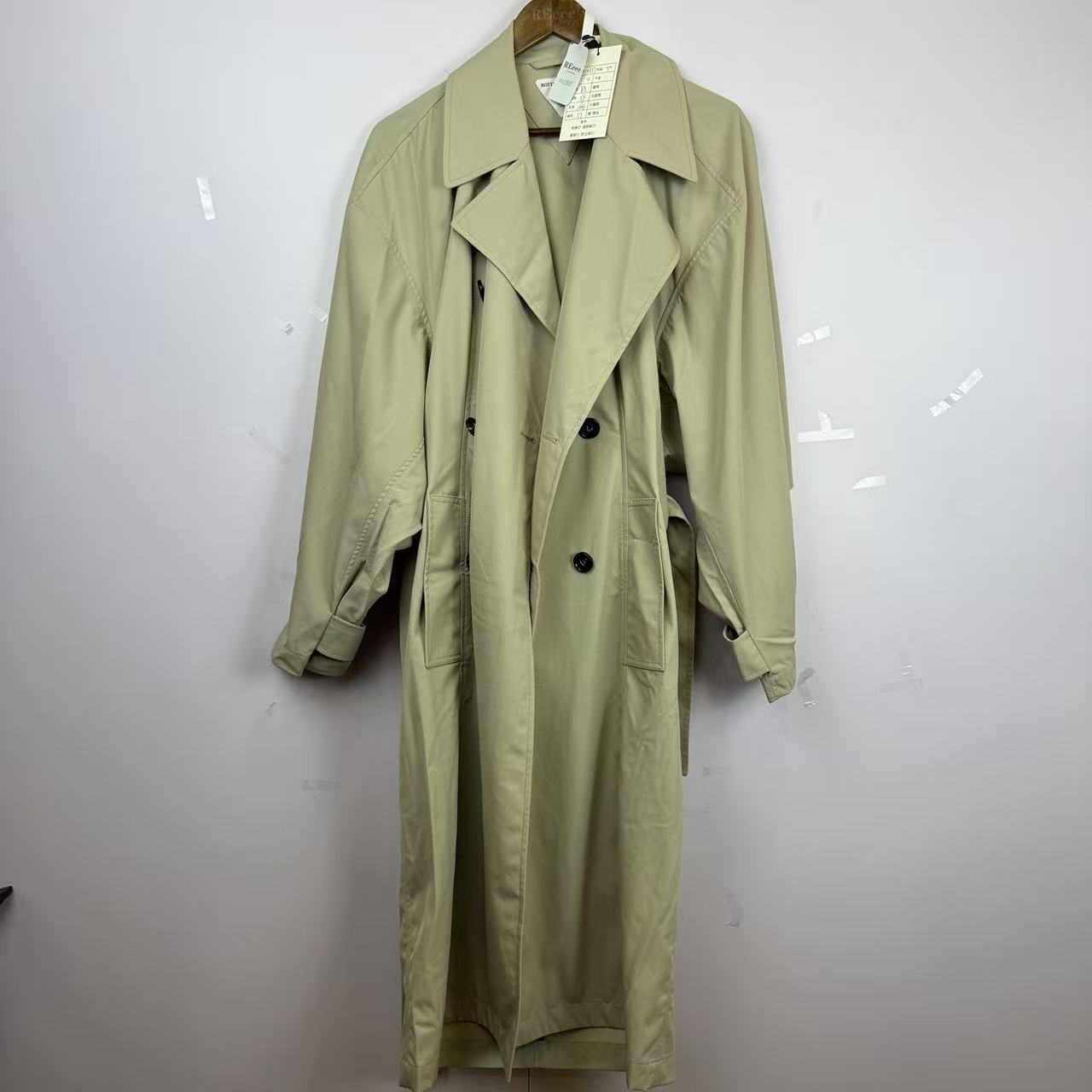 99新 BOTTEGA VENETA/葆蝶家 012337  长款双排扣风衣 40码