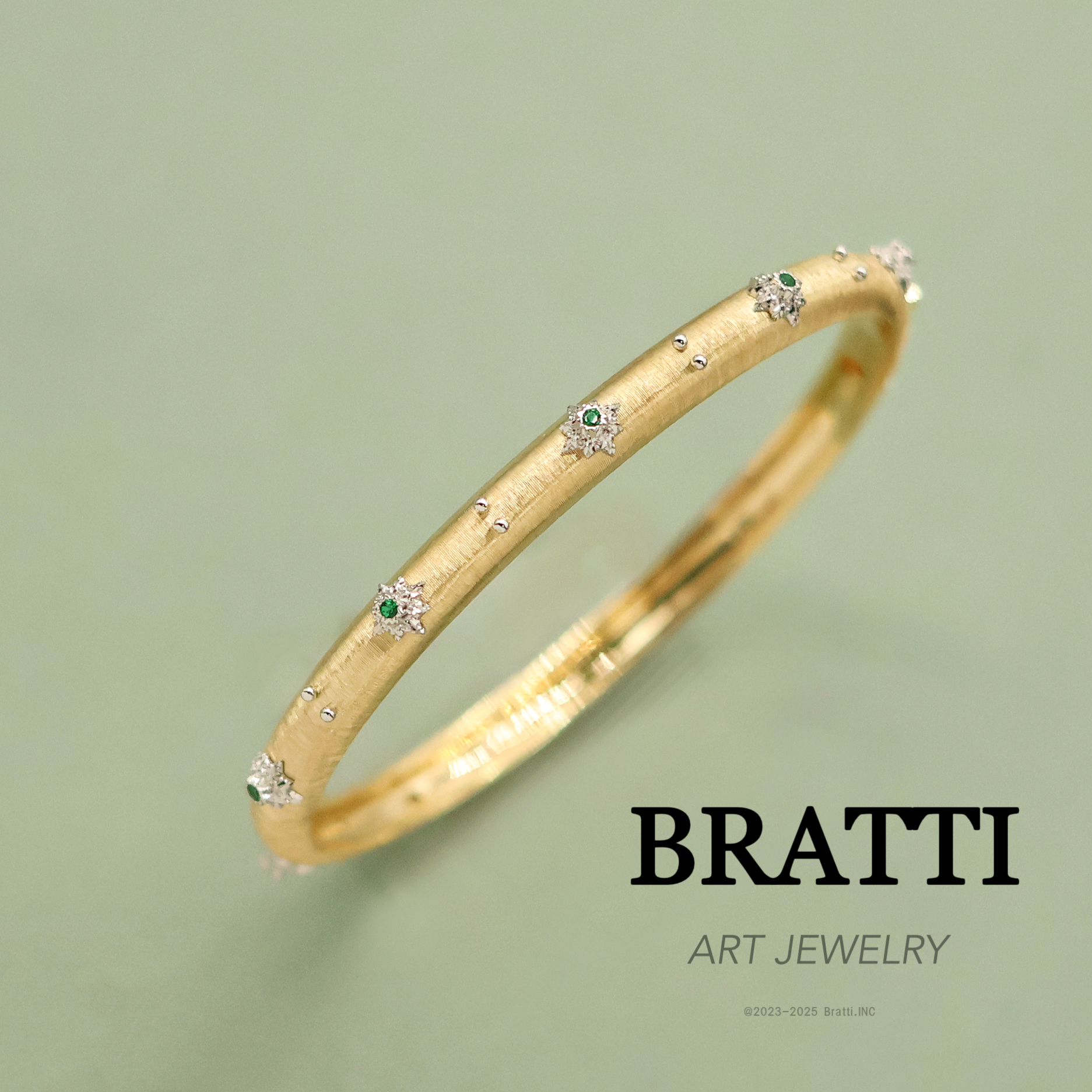 Bratti珠宝“比佛利老钱”18K金祖母绿手镯-KZ250304