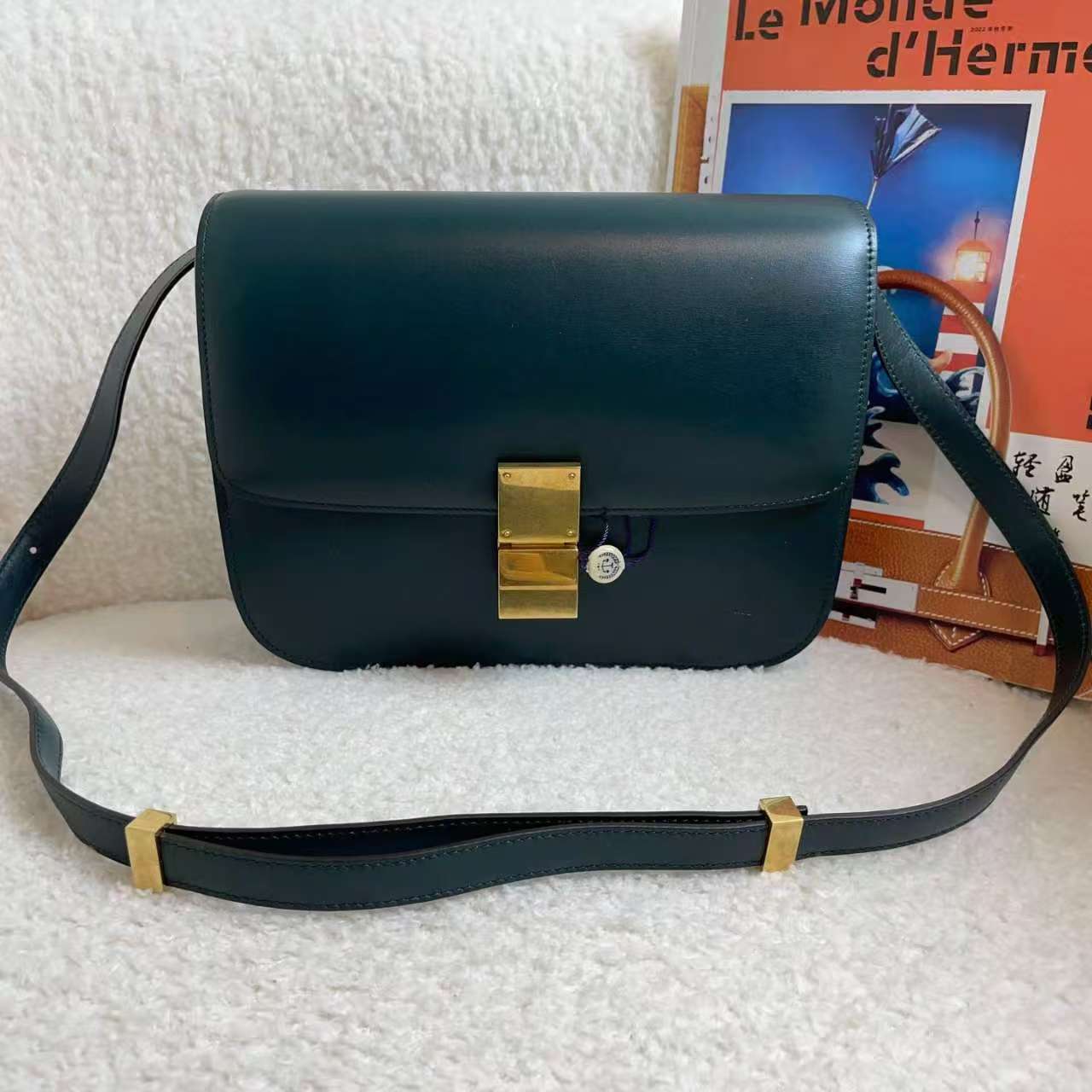 99新 Celine/思琳 绿色中号box 17年/17666283/12期/代卖服务