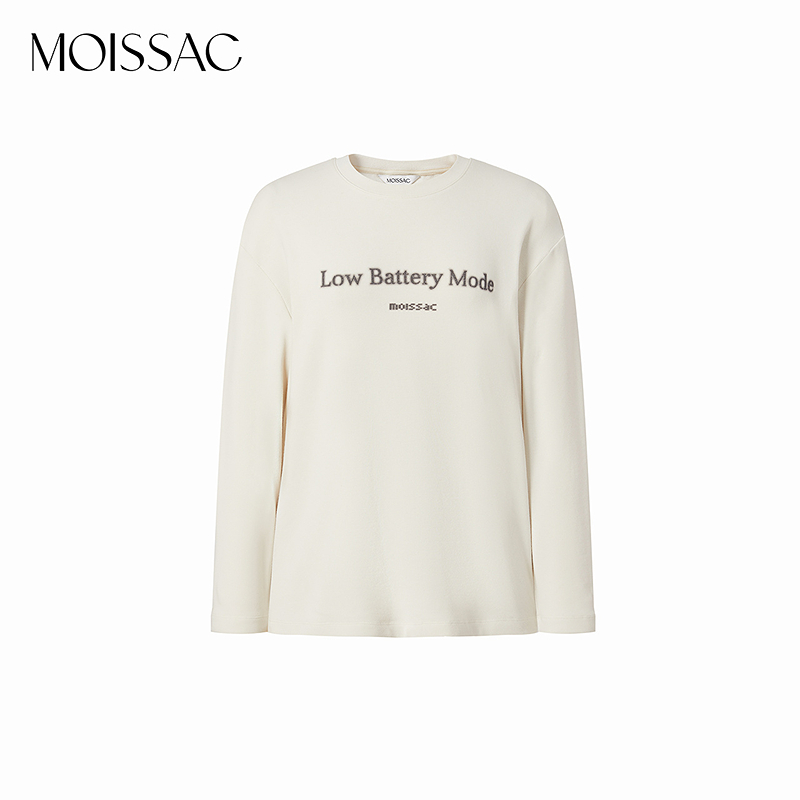 商场同款 摩萨克2025冬休闲潮流字母印花舒适长袖打底衫MWFD80101