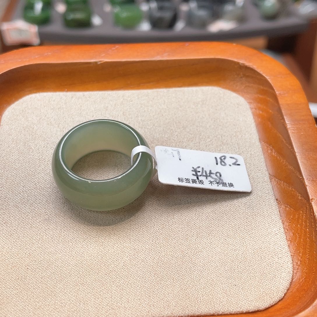 和田玉戒指未镶嵌专拍1-内径18.2-港码17