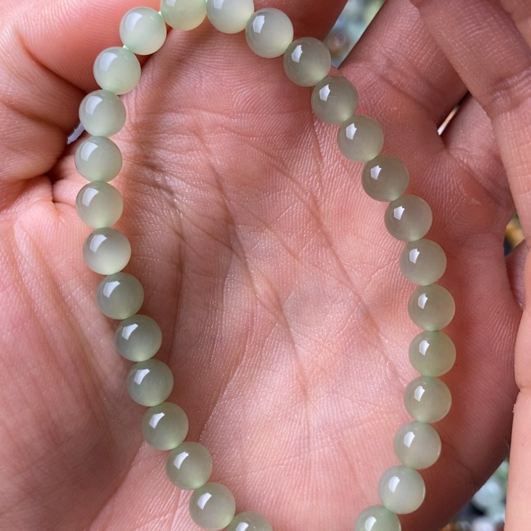 手串未镶嵌和田玉冰晴猫眼手串6mm