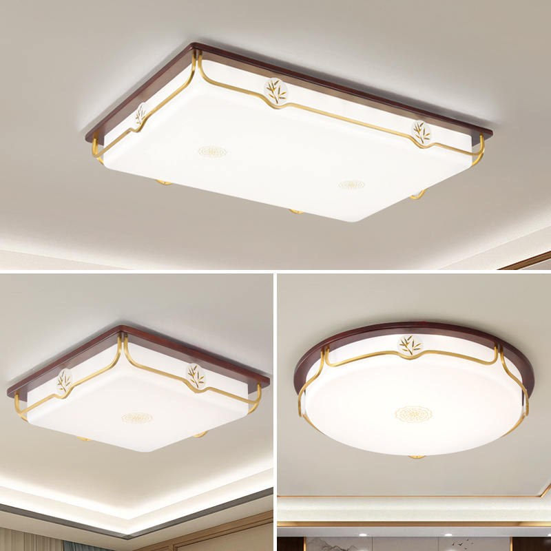 新中式全铜实木客厅灯餐厅灯卧室灯中式吸顶灯