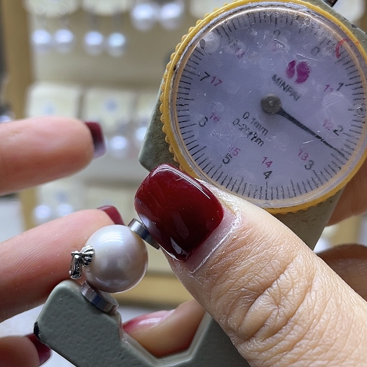 淡水珍珠耳饰银S925镶嵌