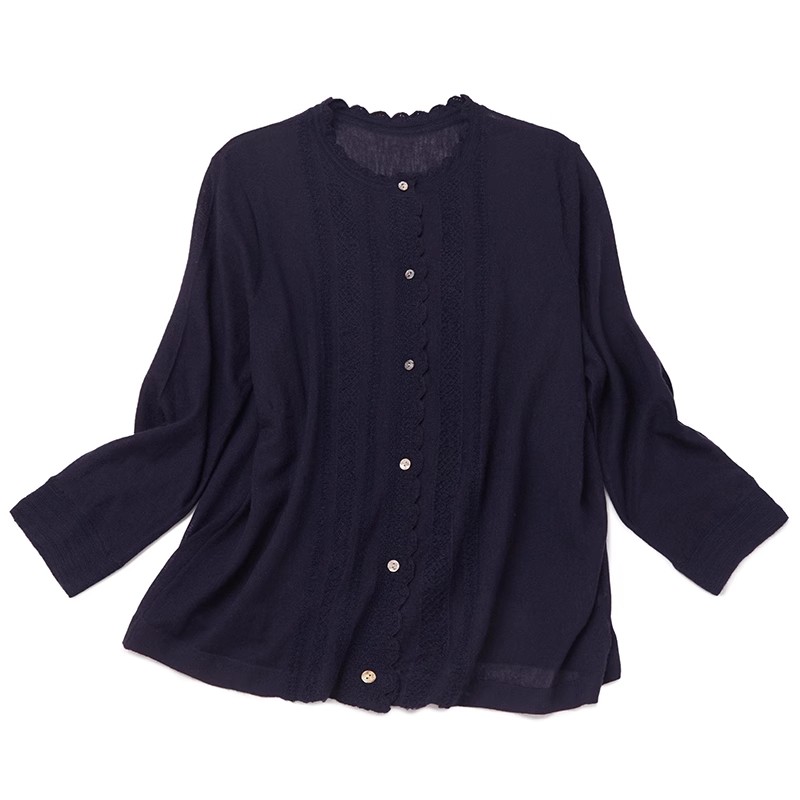 以花为名 复古提花80支系列精纺羊绒开衫 轻薄