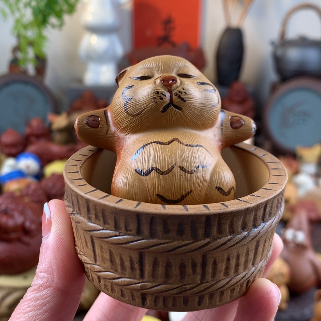 紫砂茶宠躺平虎➕澡盆