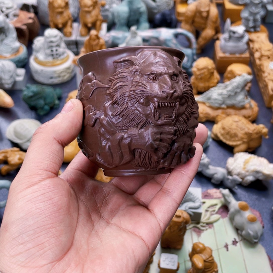 老虎主人杯精品手工雕刻