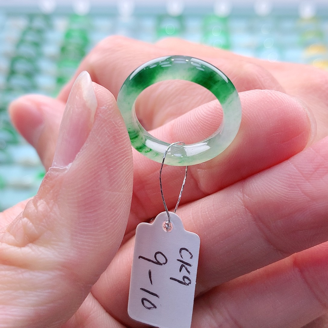 翡翠戒指未镶嵌A货缅甸翡翠