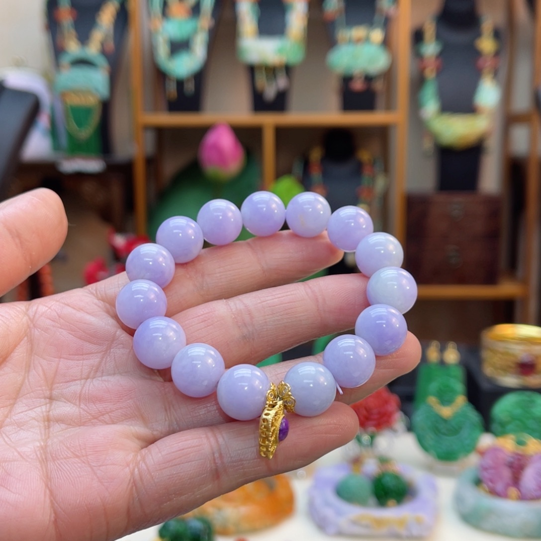 翡翠手串18K金镶嵌L**?48小时鉴赏期