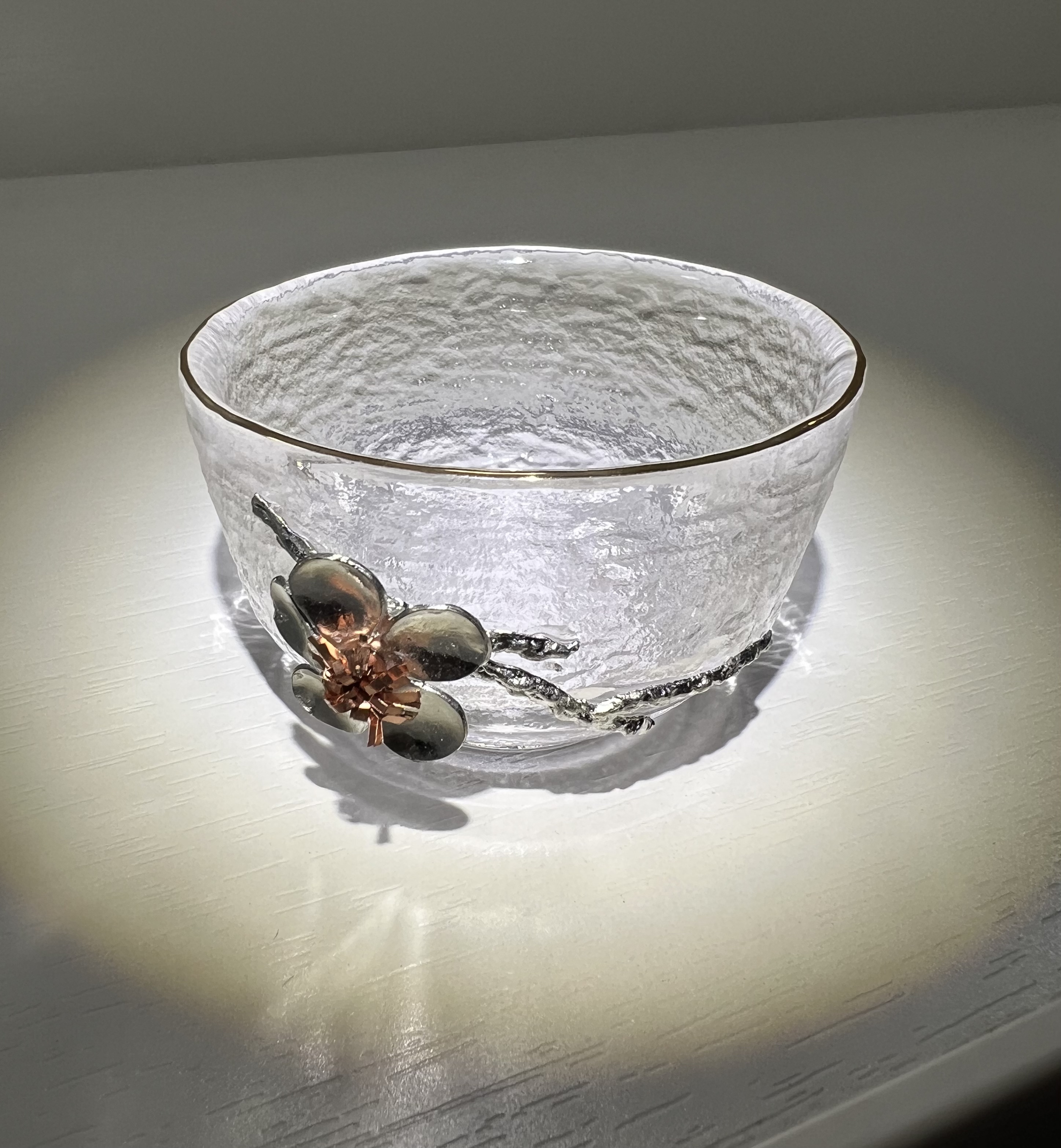 G1109-梅花捏花玻璃杯GY