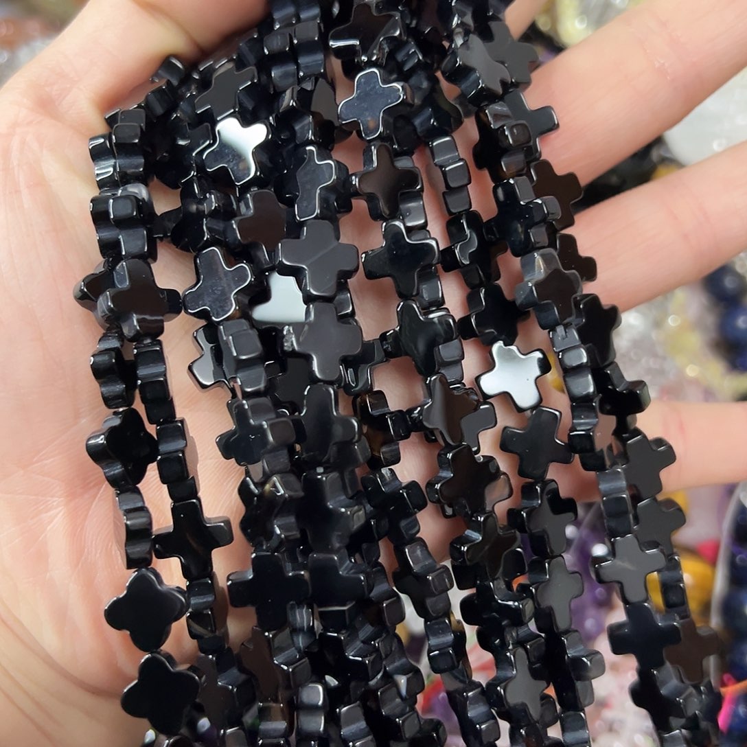 玛瑙/玉髓未镶嵌珠宝半成品，黑玛瑙一条