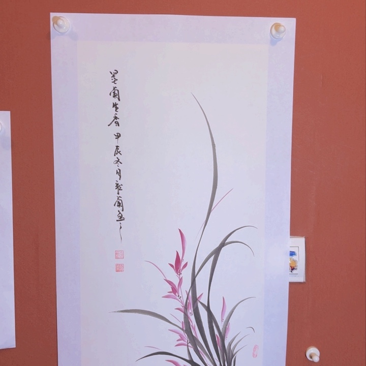 国画听兰老师花鸟