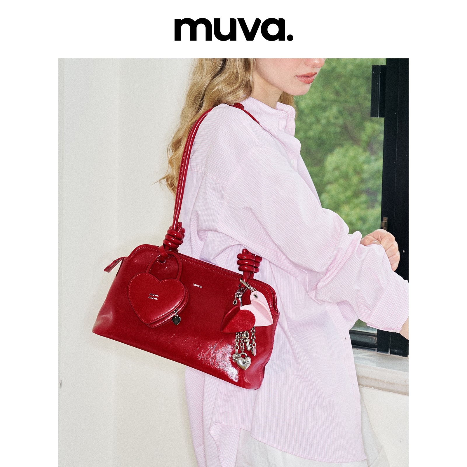 MUVA法式绳结包包腋下包真皮女包单肩包小众设计高级感5.17新款