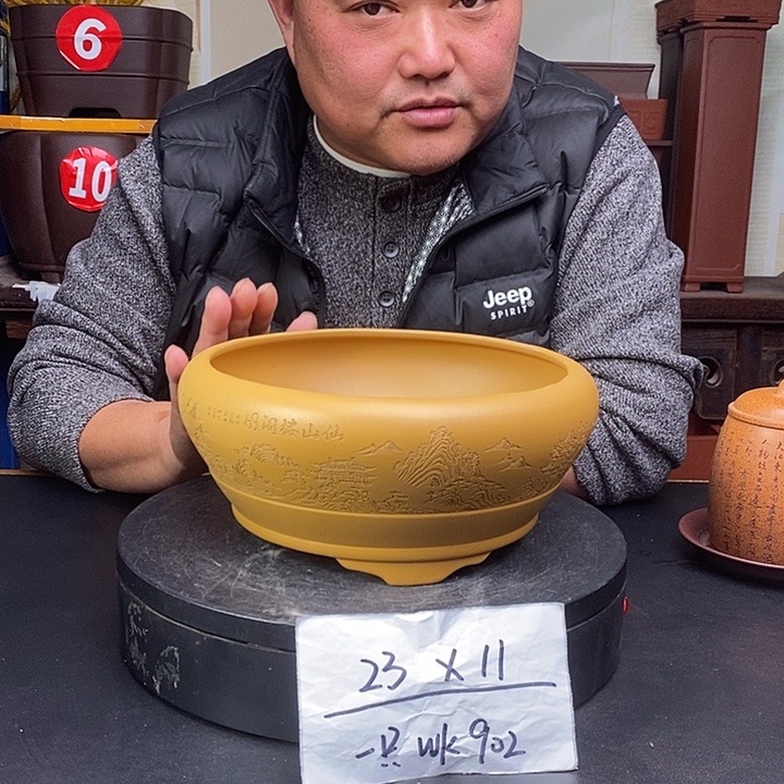 紫砂花盆货号一只WK902