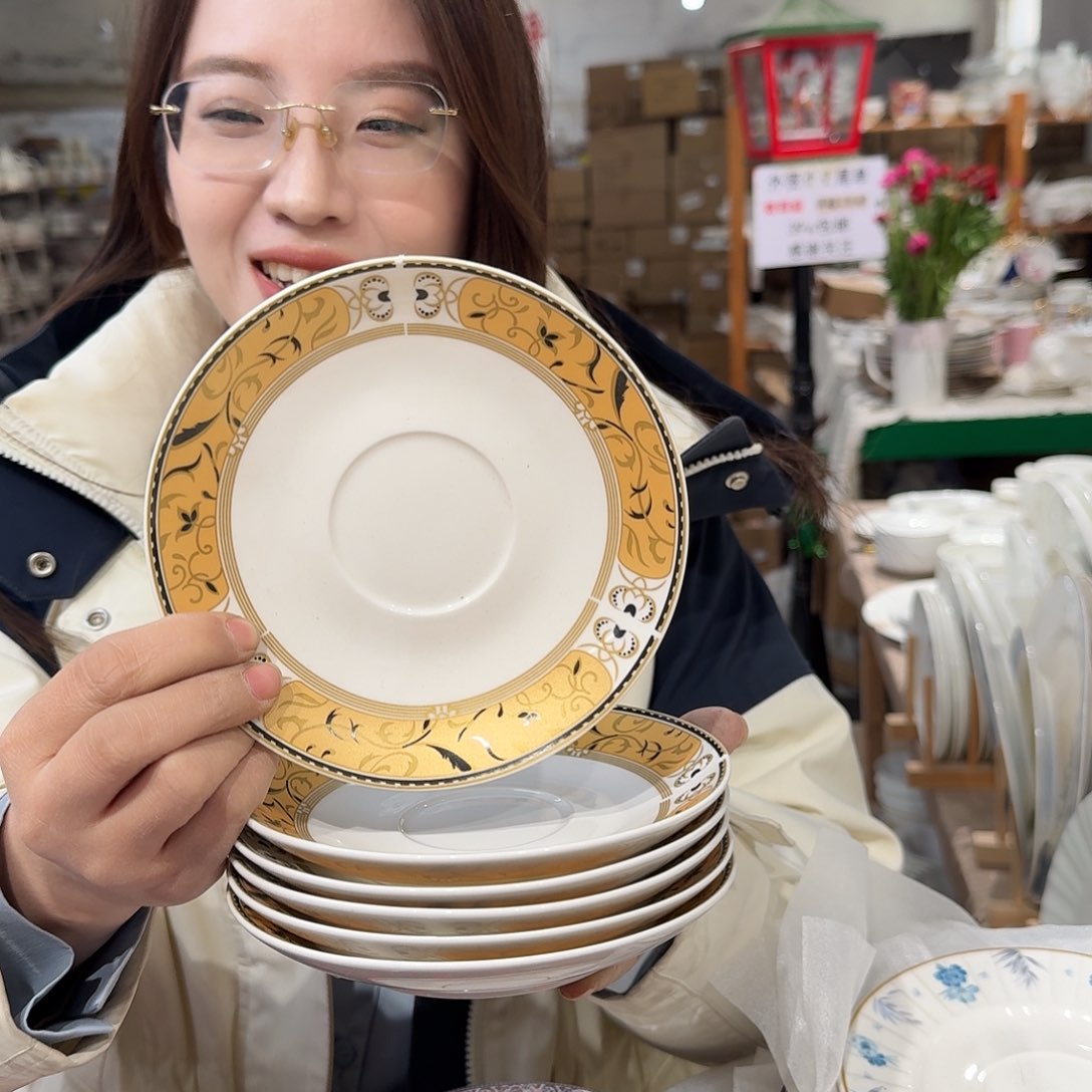 瓷骨瓷6英寸味碟15cm8个实用外贸骨瓷