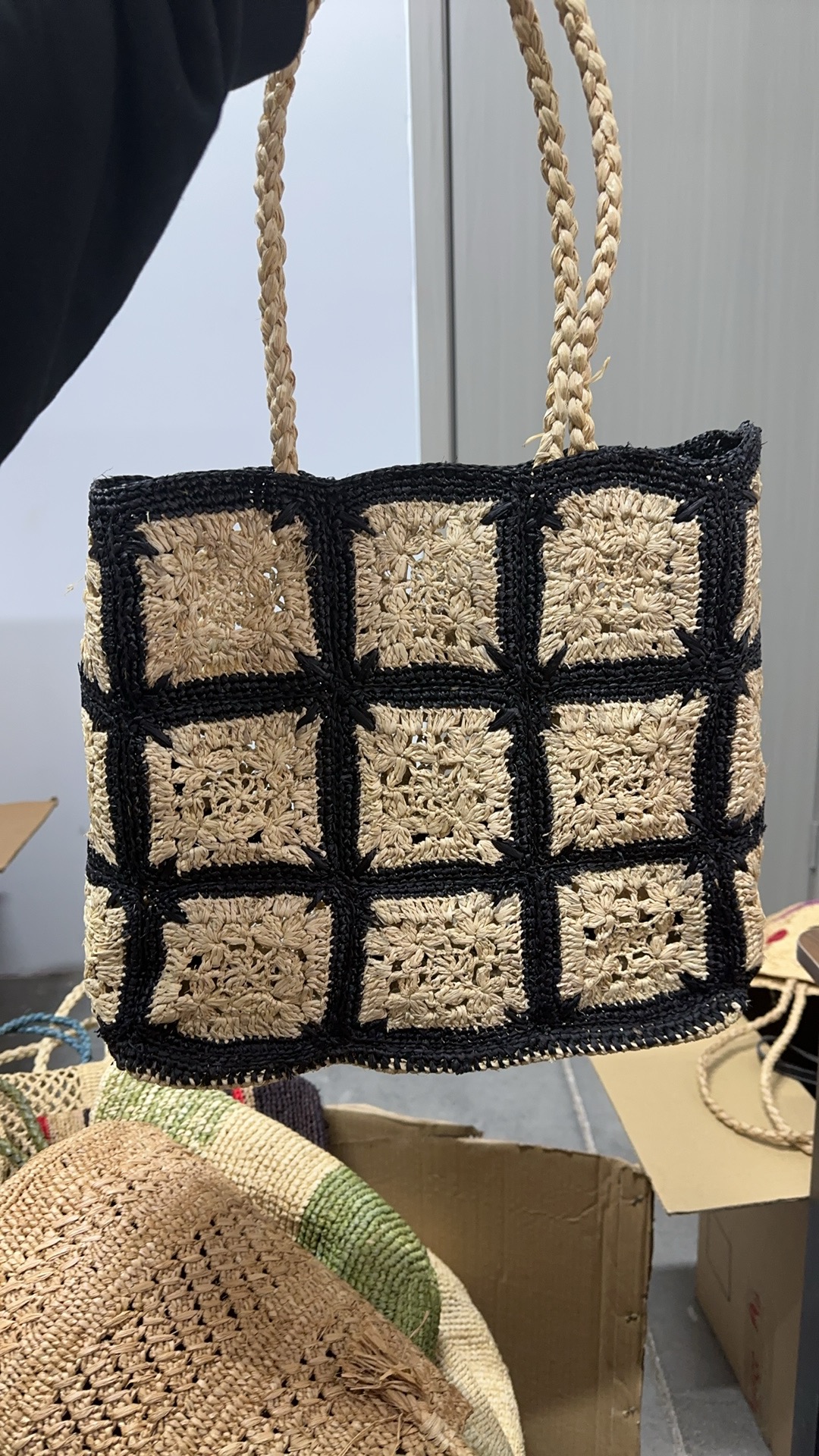 【日常】拉菲草手工编织包包