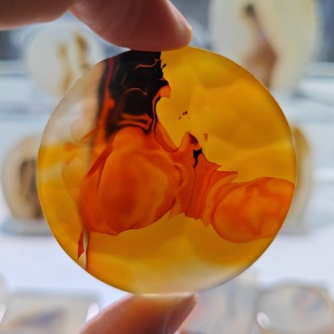 清***心玛瑙/玉髓未镶嵌吊坠(不含链)