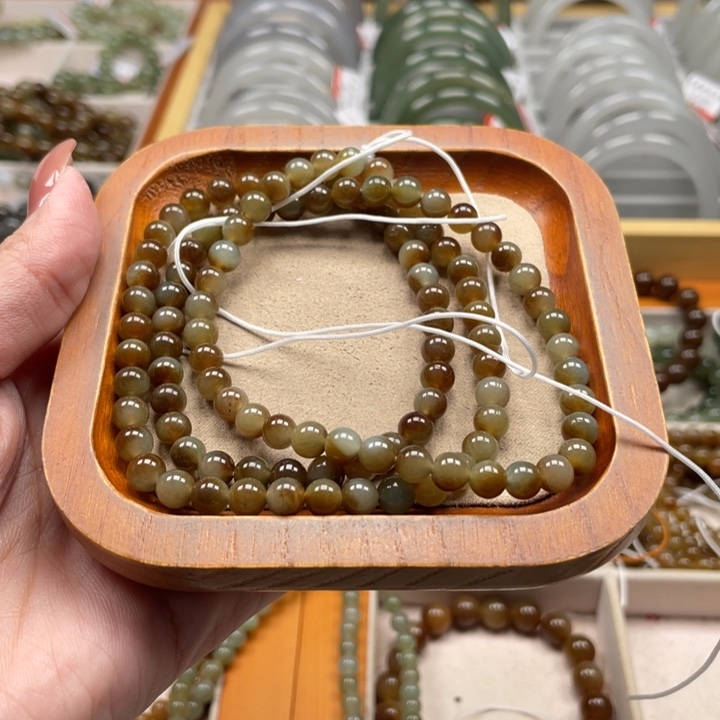 和田玉珠串6mm未镶嵌Y**g