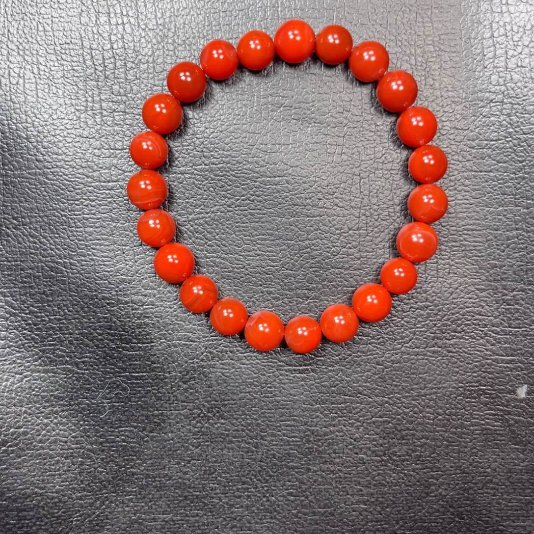南红玛瑙未镶嵌手串卡8单圈