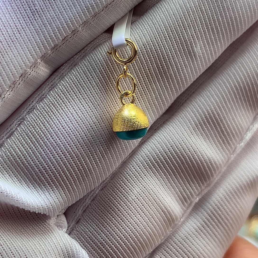 绿松石18K金镶嵌挂件