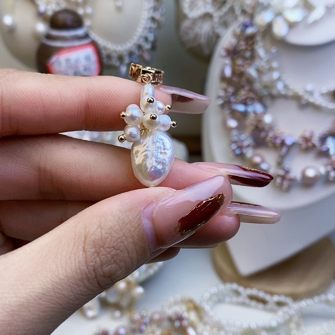 淡水珍珠颈饰银S925镶嵌