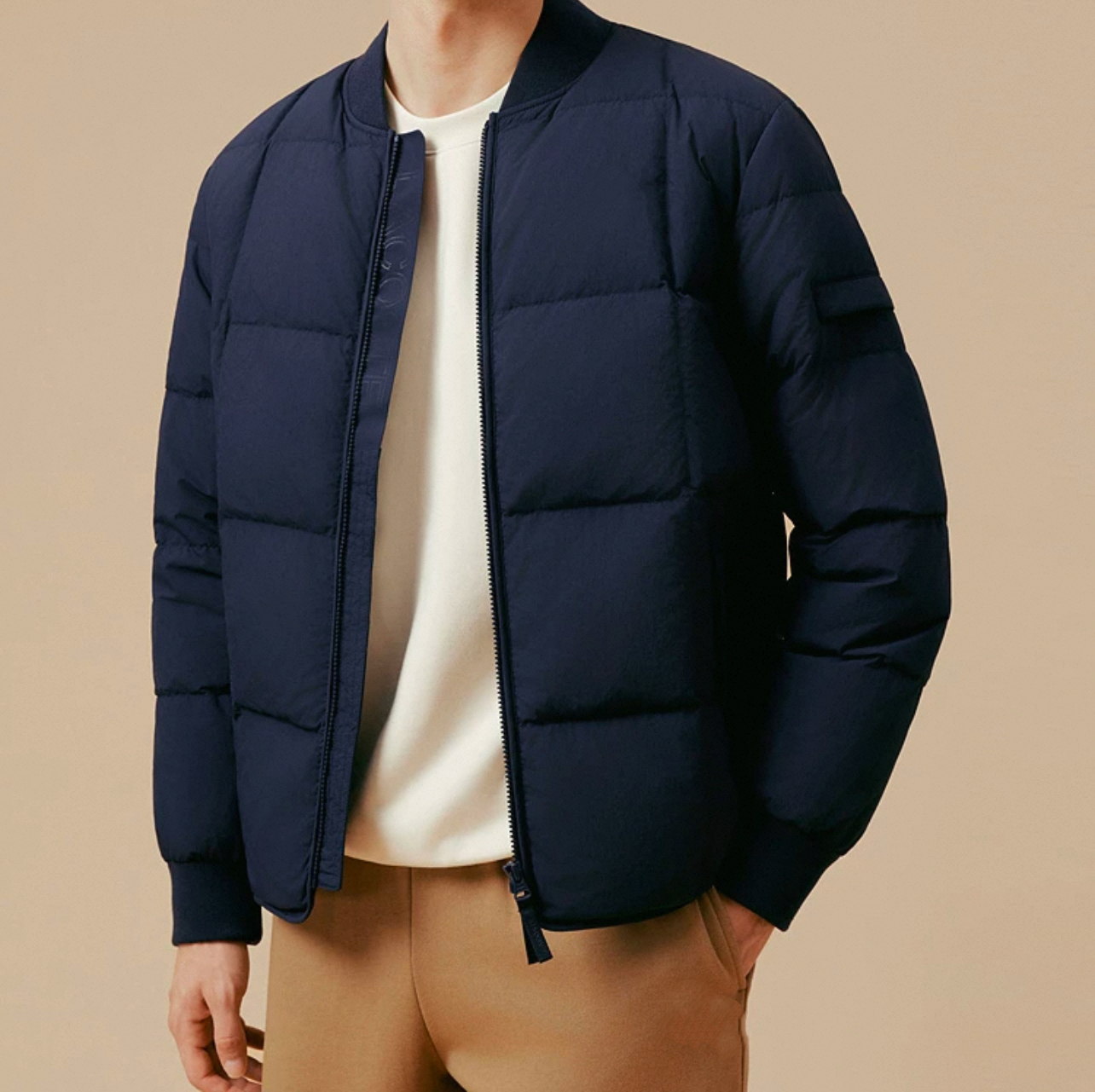 0650-棒球领领白鸭绒外套