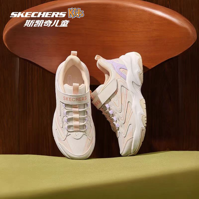 【冬季上新】【马卡龙熊猫跑鞋】斯凯奇官方儿童男女童防水运动跑步鞋