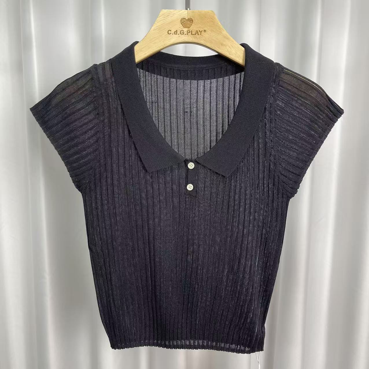 设计师系列  Z994   女装时尚撤柜短袖针织衫碳灰色MY0277