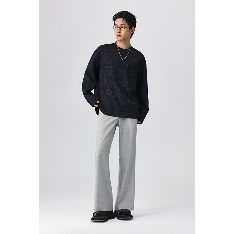 春秋新款男士数码印花长袖T恤百搭休闲圆领个性时尚打底衫上衣20