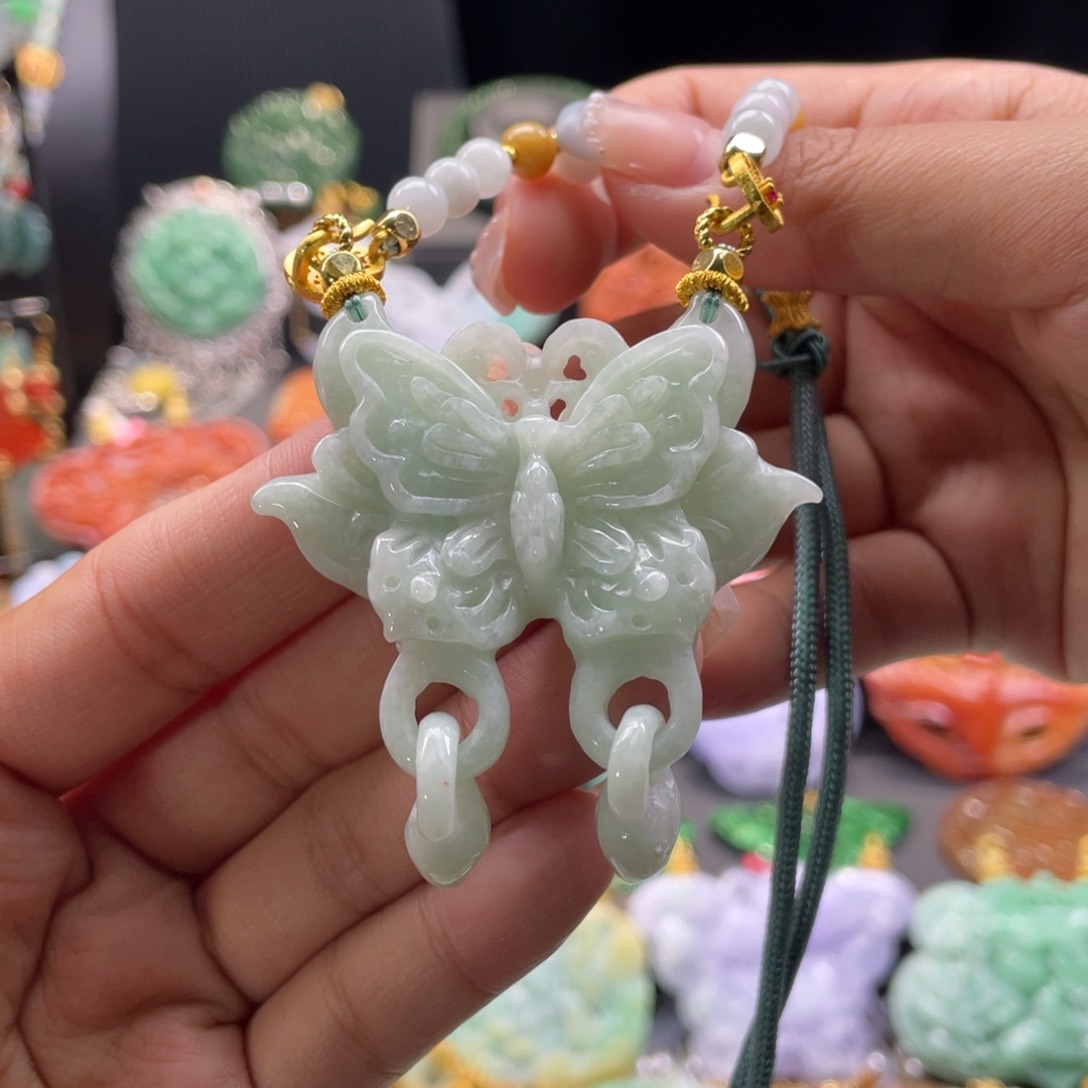 翡翠未镶嵌颈饰代编织