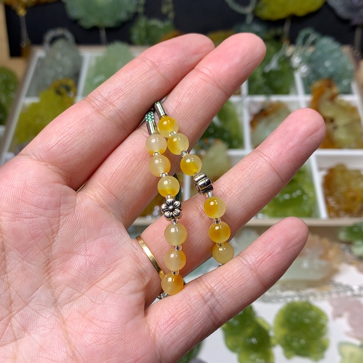 合金蛇纹石玉珠链