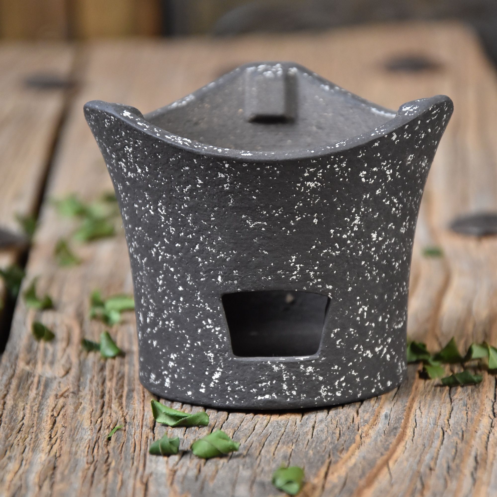 【半斋新品】侘寂色 黑粉引松风酒精炉 煮茶炉复古手工