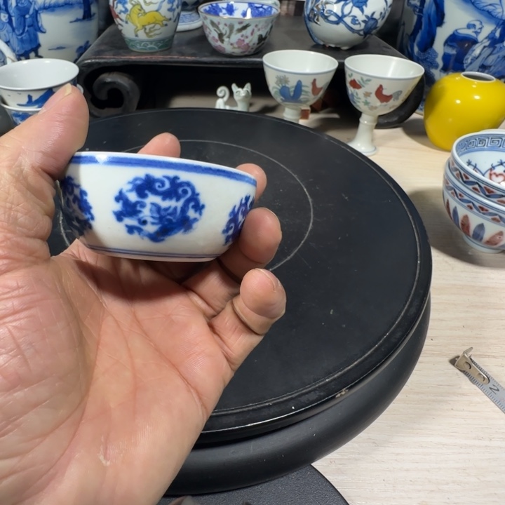 ༼***༽摆件青花花卉小小摆件