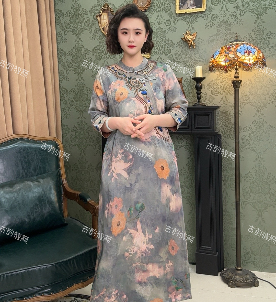 【隐梦非】2024重磅香云纱新式旗袍风遮肉显瘦连衣裙时尚中国风