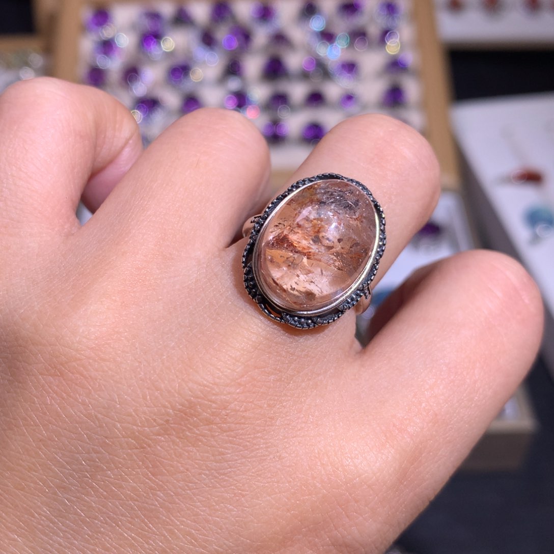 【闪购商品】水晶戒指银S925镶嵌戒指