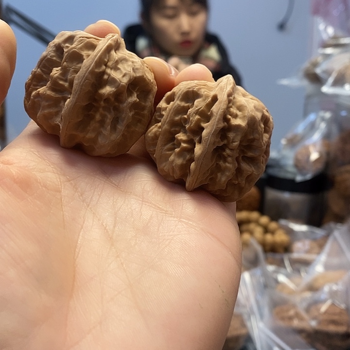 把件文玩核桃39平谷方块刀纹小众