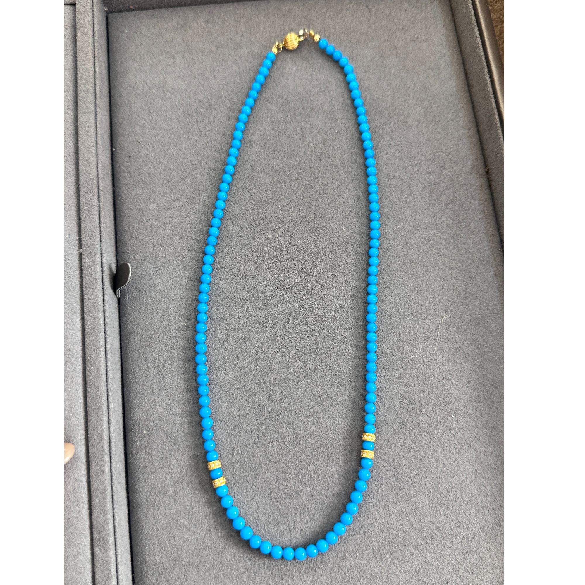 18K金小米珠玉化料3mm美松项链