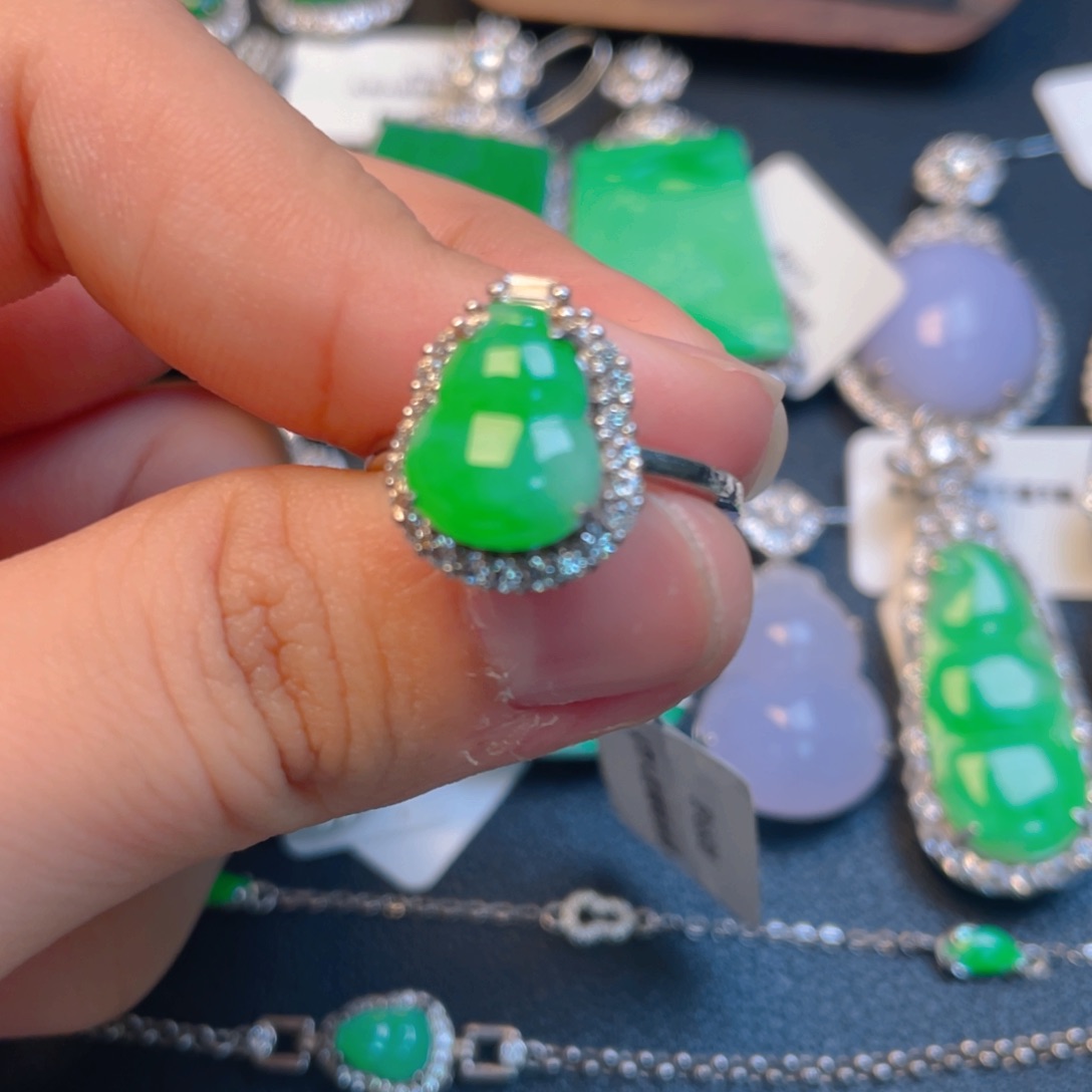 翡翠银S925镶嵌吊坠(不含链)