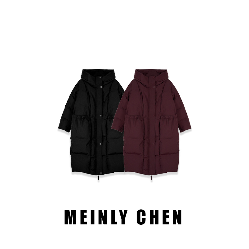 【MEINLY CHEN】【安哥拉长款】高端设计师款时尚保暖鹅绒服824788