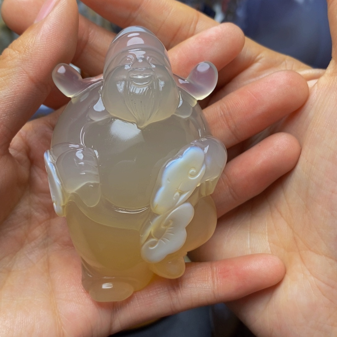 玛瑙/玉髓手把件未镶嵌凸*