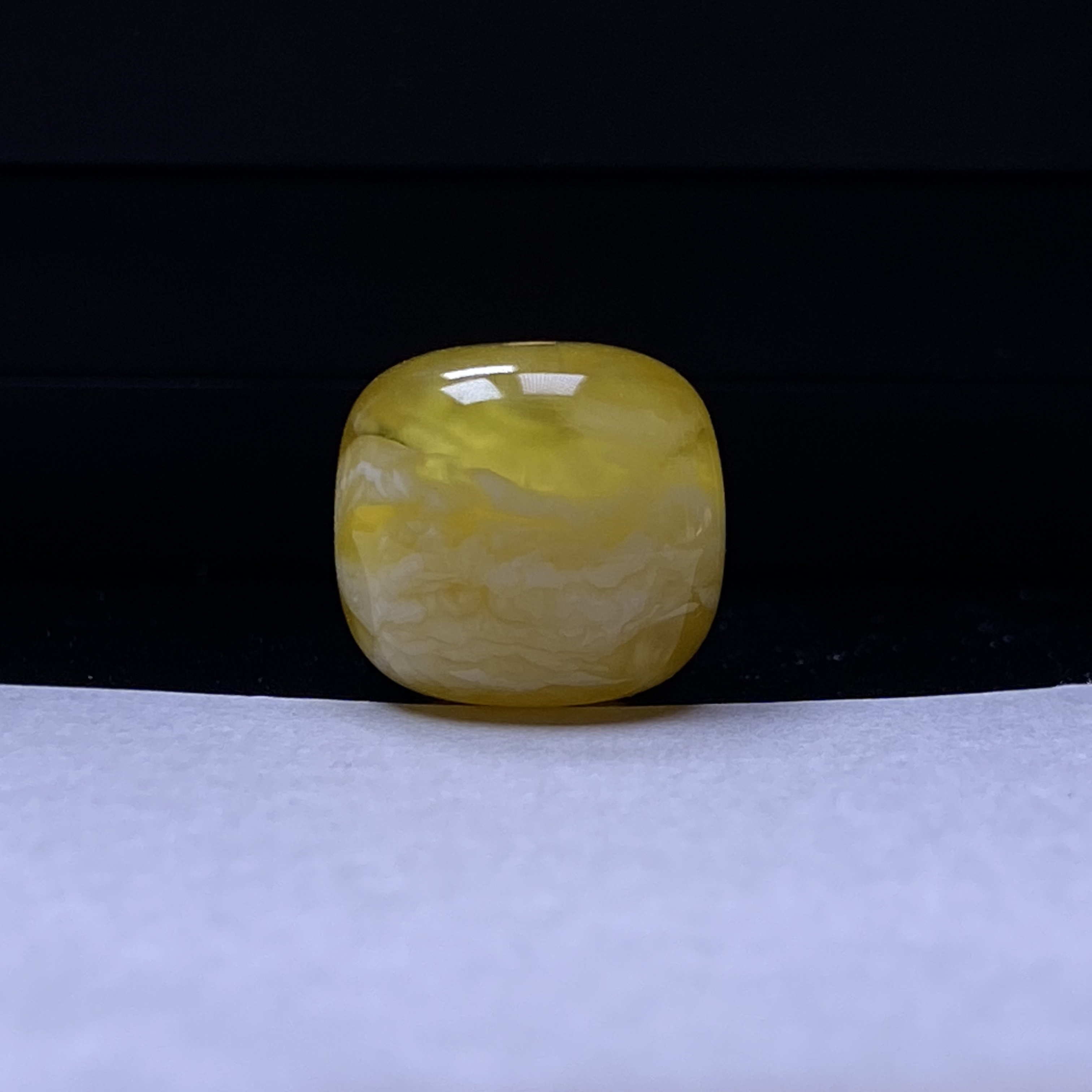 琥珀蜜蜡橘金瓷白妖花虎皮纹老型珠美观高级文玩配饰15.3mm