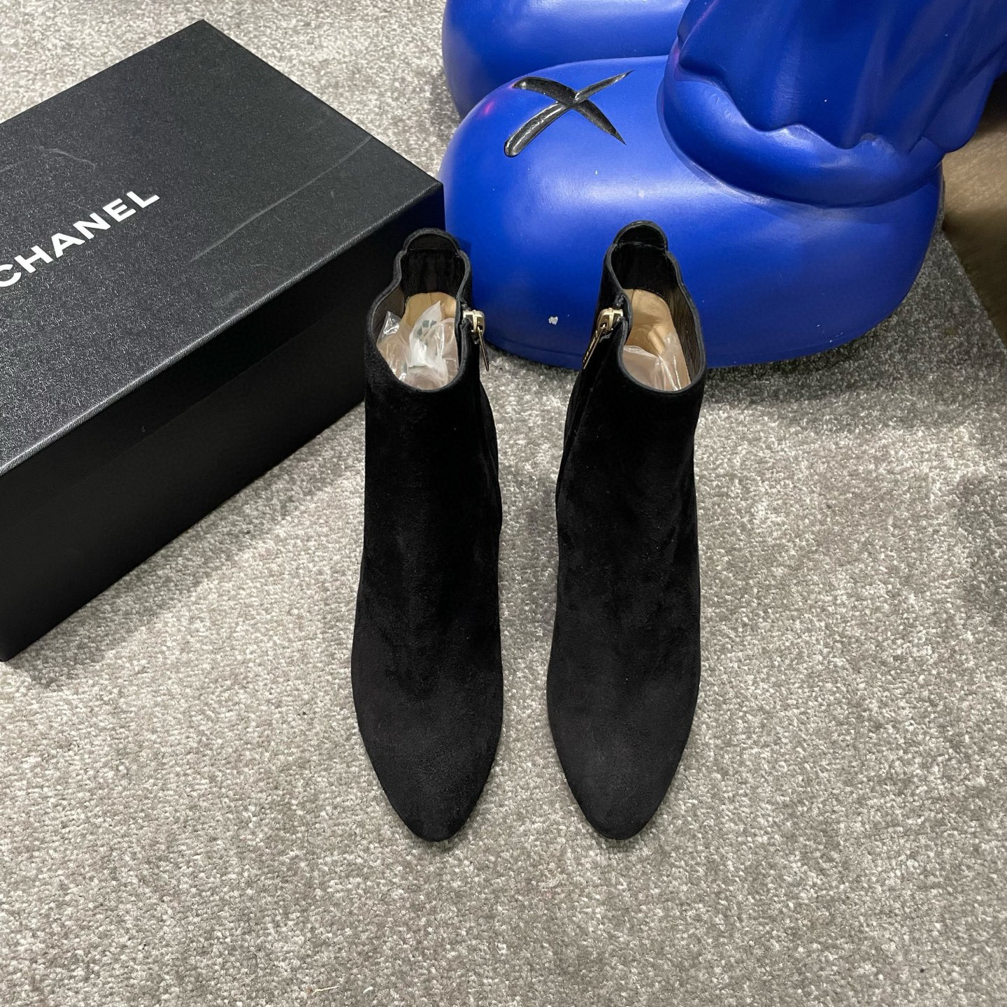 99新 JIMMY CHOO/吉米周 Jimmy choo黑色麂皮高跟鞋/尺码37.5