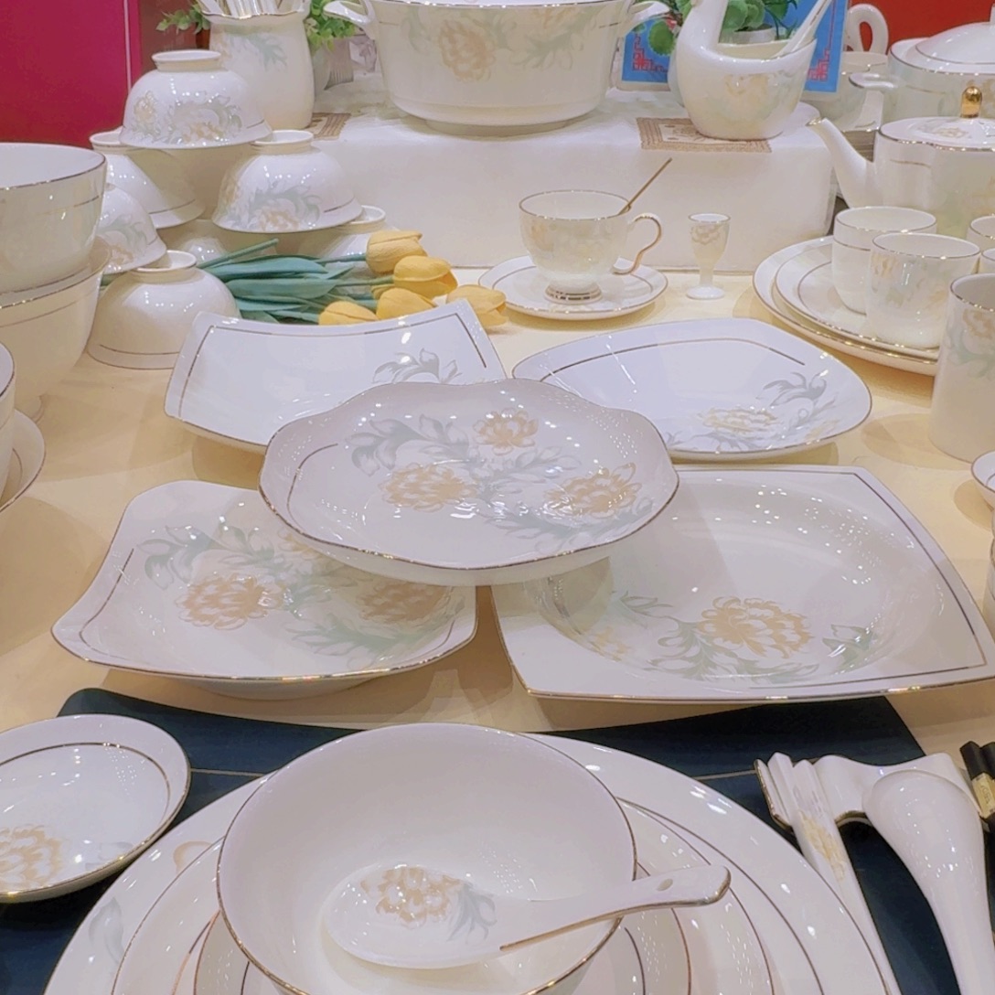 45%以上骨粉骨瓷景德镇描金清雅单买