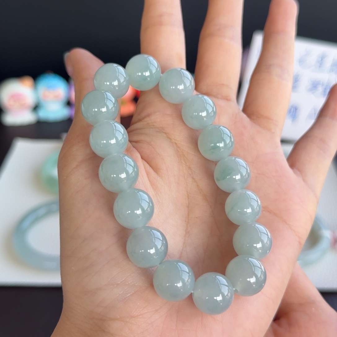 翡翠未镶嵌手串101号 蓝珠串