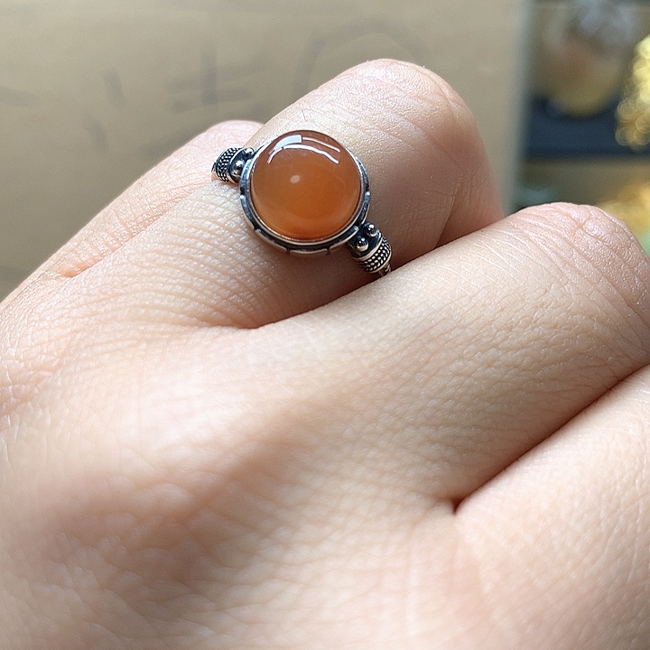 水晶水晶戒指银S925镶嵌