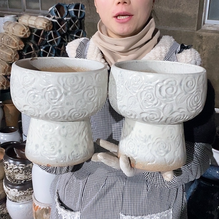 紫砂花盆正品口18高20